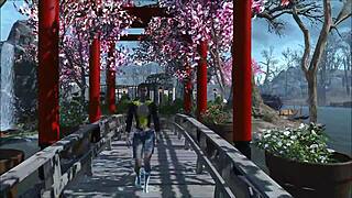 in fallout 4, this brunette shows off her slutty fashion outfit