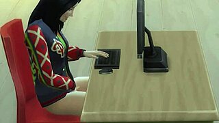 girl masturbating while watching porn, it's so hot