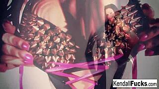 kendall performs a sexy tease involving masturbation and teasing her pussy