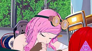 Koikatsu Mei Hatsume and Shoto Todoroki have sex with blowjob handjob and cumshot