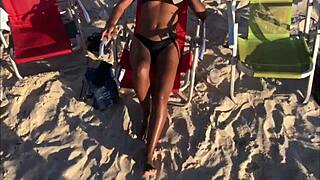 Teen girl gives blowjob to her boyfriend after beach.