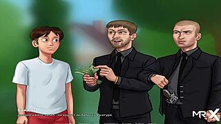 My friend dives into mature pussy in Summertime Saga episode 2-32.