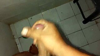 Male Stroking His Cock In Intense Masturbation Session
