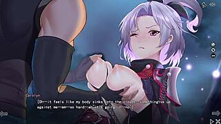 Public sex with a big cock in outdoor hentai game