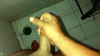 Male Stroking His Cock In Intense Masturbation Session