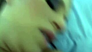 hot blonde babe gets fucked bent over on sofa