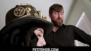 Petite steampunk girl Stevie Moon fucking
