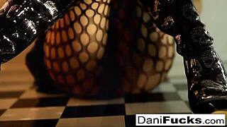 Sexy dani daniels masturbates her big tits and pussy solo.