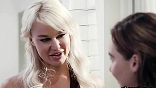 i used my big titties and tongue to clean seth's cock and london's pussy