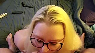 fat craigslist babe with glasses sucks my dick in homemade clip