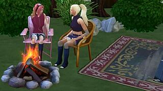 Sakura and Ino Get Horny During Mission and Fuck in Forest