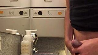 In the night club, he indulges in outdoor masturbation with his monster cock