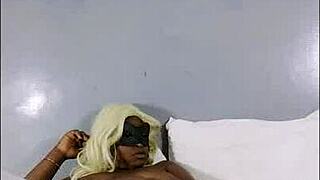 Ebony BBW In Long White Socks Masturbates Passionately In Bed 😏