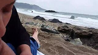 Damn, this Asian babe’s outdoor blowjob is fire! 🔥