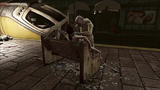 Brunette hentai character gets anal assfucking in subway rubble