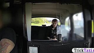 Small tits redhead babe flaunts ass and gets pounded hard in backseat.