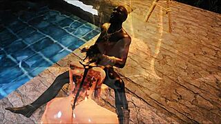 Don't mess with a king's wife at the pool! 👑