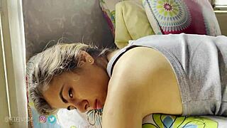 Early morning blowjob and doggystyle with stepbrother