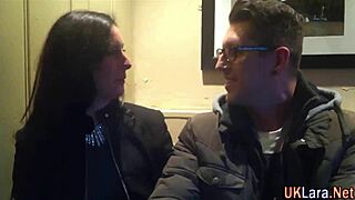 Older British lady in stockings teases with skilled oral play