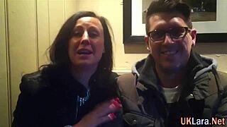 Older British lady in stockings teases with skilled oral play