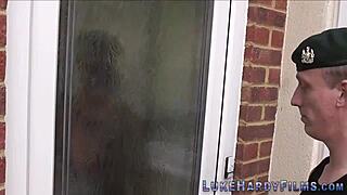 brit in glasses interacts with luke hardy in a group setting