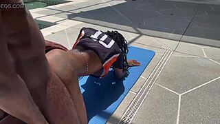 Ebony thot with small tits gets fucked doggystyle for team spot