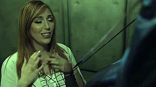 Big tits intern experiences bondage and submission in office