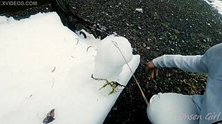hey, did you see myaa and yuki crafting snow sculptures?