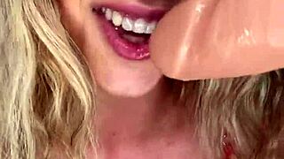 Solo dildo awesome blow job and hot glass dildo masturbation