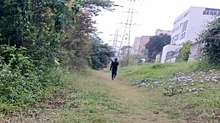 wife masturbates in park watching athletes