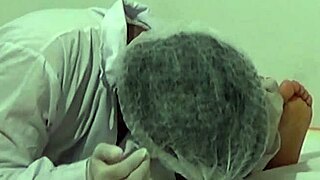 Getting the covid vaccine from the doctor in the hospital setting.