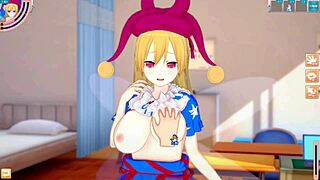 Clown Piece Tit Rubbing Handjob Blowjob 3D Anime Hentai Big Tits