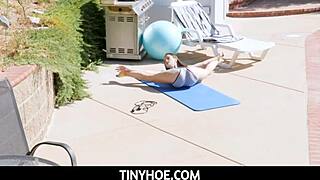 Tinyhoe - Lily Glee, petite 18+ pornstar, can't resist her new fitness instructor's huge cock