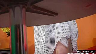 Jessica Jaymes in diner masturbates solo with toys in high definition