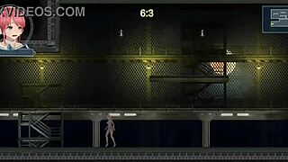 Blonde girl with big tits in public gang bang orgy part 1