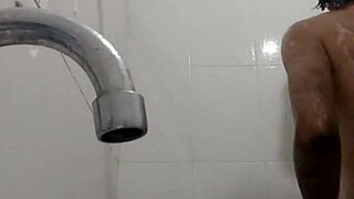 Enjoying a delicious bath with a teen and monster cock