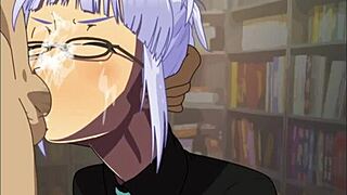 koga akemi giving deepthroat blowjob in hentai