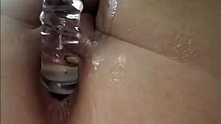 blonde teen 18+ plays with transparent anal dildo 😍