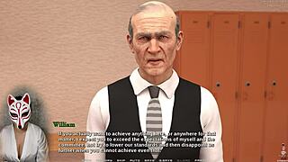 the professor races with hot college students in this fun game.