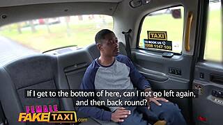 I got a wild backseat blowjob from a busty blonde taxi driver!