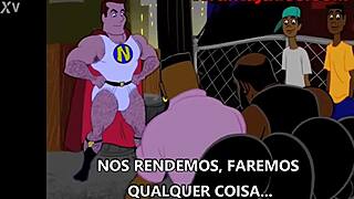 In this gay cartoon, the hero has a big ass and adventures