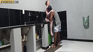 A wife enjoys dinner interrupted by intimate moments