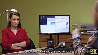 loan4k agent unlocks poor redhead's beautiful pussy