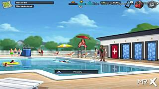 girls kissing passionately on the beach