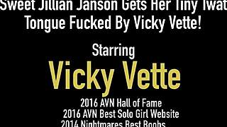 Sweet Jillian Janson Gets Her Tiny 18+ Twat Tongue Fucked By Vicky Vette!