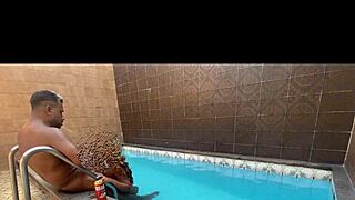 I spotted a sexy tattooed woman in the pool and things got steamy.