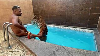 I spotted a sexy tattooed woman in the pool and things got steamy.