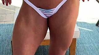 Wanna see my shaved pussy and ass in this tiny bikini?