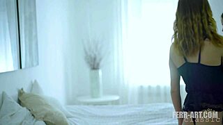 Real Lesbians Kissing Deep with Glass Dildo Play