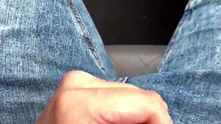 Feeling The Thrill Of Jerking My Big Cock In The Car, Outdoors In Public